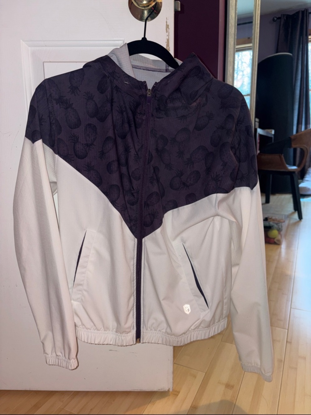 Two-Tone Purple & White Pineapple Born Primitive Hooded Zip Jacket